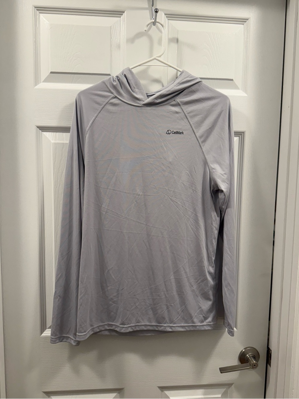 Coolibar CellMark Light Gray Hooded Long Sleeve Sun Shirt size medium